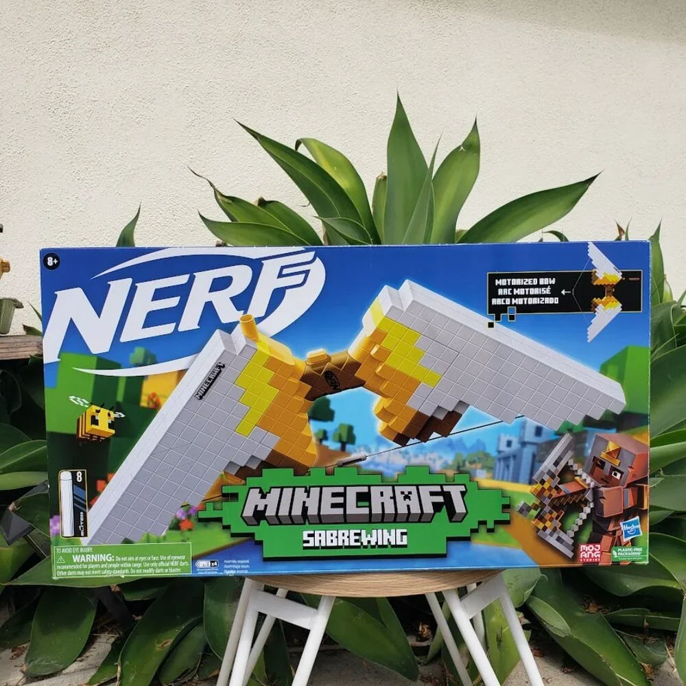 NEW NERF Nerf Minecraft Sabrewing Motorized Blaster Bow Dart Gun Unleash 8 darts